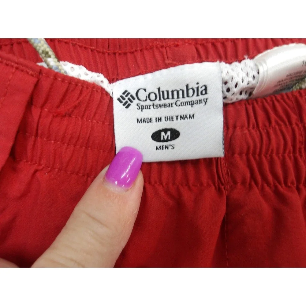 Columbia PFG III Water Shorts Red Mens Nylon Fishing Swim Trunks 6 Inseam/#26518